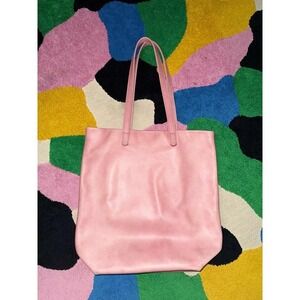 Baggu Original Milled Leather Shopper Tote — Baby Pink